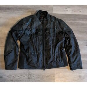 Milwaukee Armored Motorcycle Jacket Mens Medium W/ Liner & Belt Black Leather
